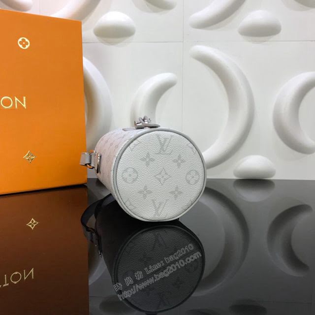 LV包 M44631 灰花 Chalk Nano手袋 頂級原單 LV抽繩斜挎包 自攀岩運動鎂粉袋  ydh2841